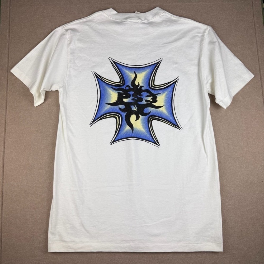 Vintage Tribal Shirt Mens L White Single Stitch Big Logo Graphic Tee USA‎